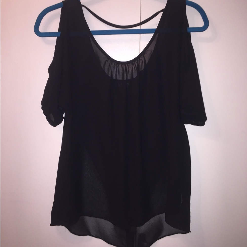 Sheer black blouse